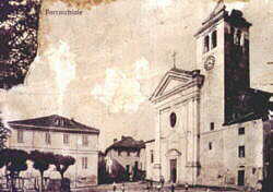 la chiesa e la canonica prima della modifica del 1933