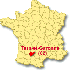 la posizione del dipartimento Tar et Garonne rispetto alla Francia